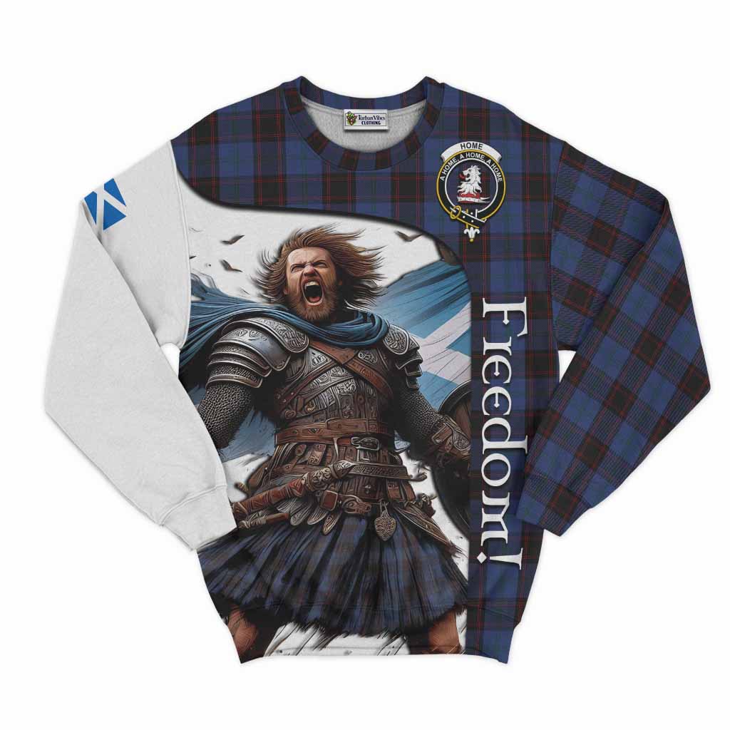 Tartan Vibes Clothing Home (Hume) Crest Tartan Sweatshirt Inspired by the Freedom of Scottish Warrior