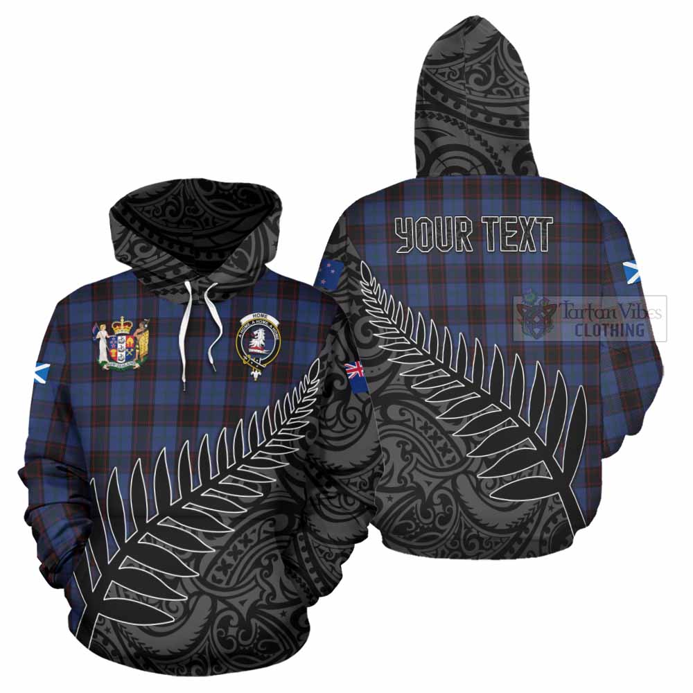 Tartan Vibes Clothing Home (Hume) Crest Tartan Hoodie with New Zealand Silver Fern Half Style