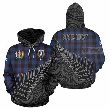 Home (Hume) Crest Tartan Hoodie with New Zealand Silver Fern Half Style