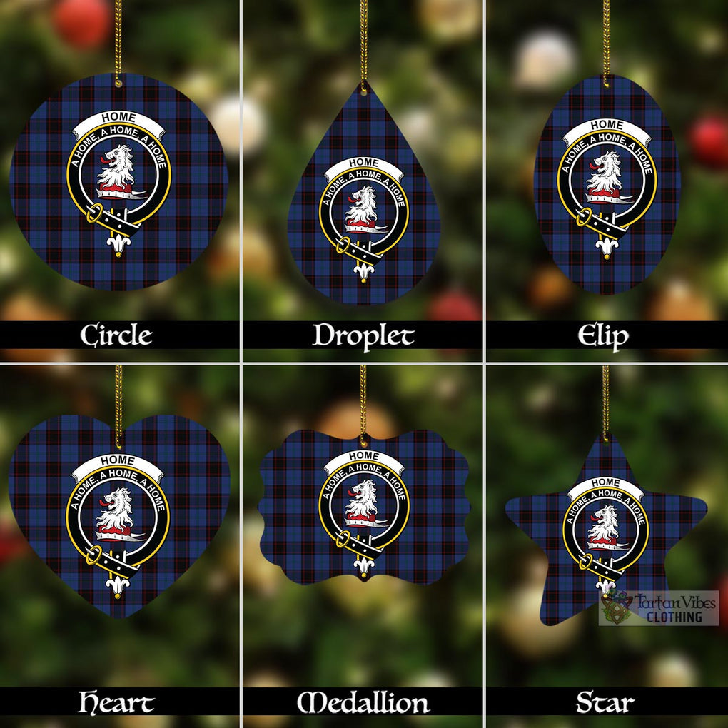 Tartan Vibes Clothing Home (Hume) Tartan Christmas Aluminium Ornament with Family Crest