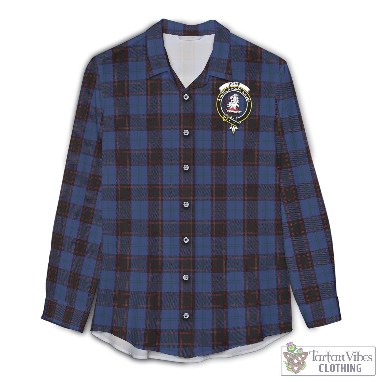 Tartan Vibes Clothing Home (Hume) Tartan Womens Casual Shirt with Family Crest