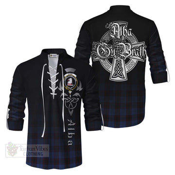 Home (Hume) Tartan Ghillie Kilt Shirt Featuring Alba Gu Brath Family Crest Celtic Inspired