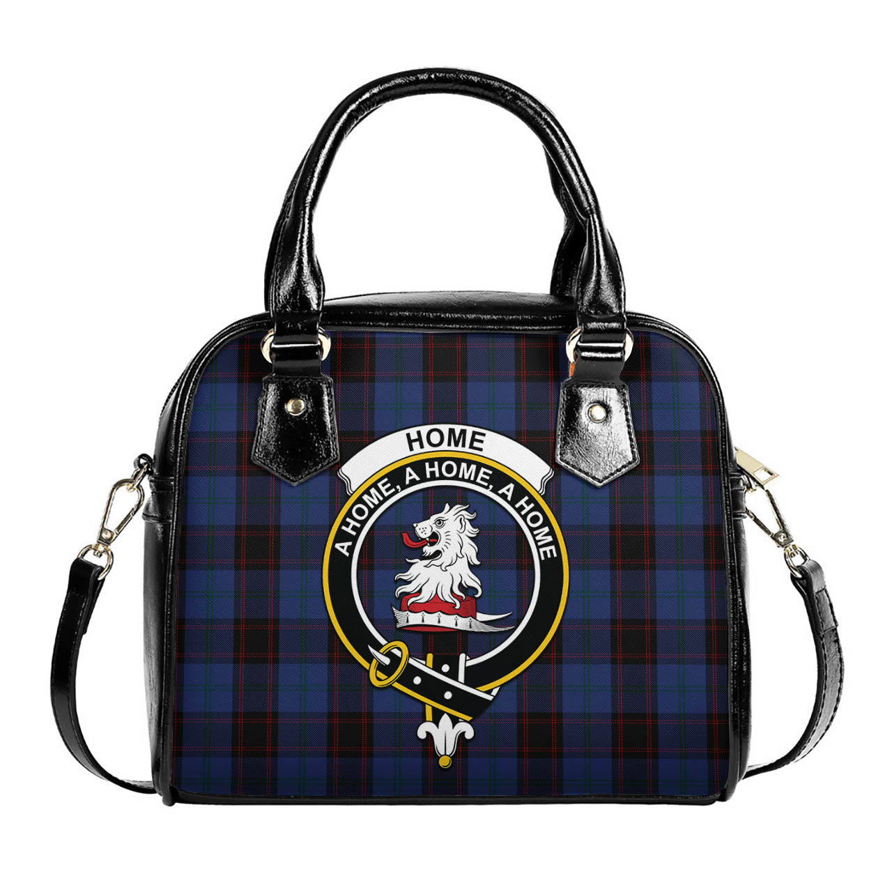 Home (Hume) Tartan Shoulder Handbags with Family Crest One Size 6*25*22 cm - Tartanvibesclothing