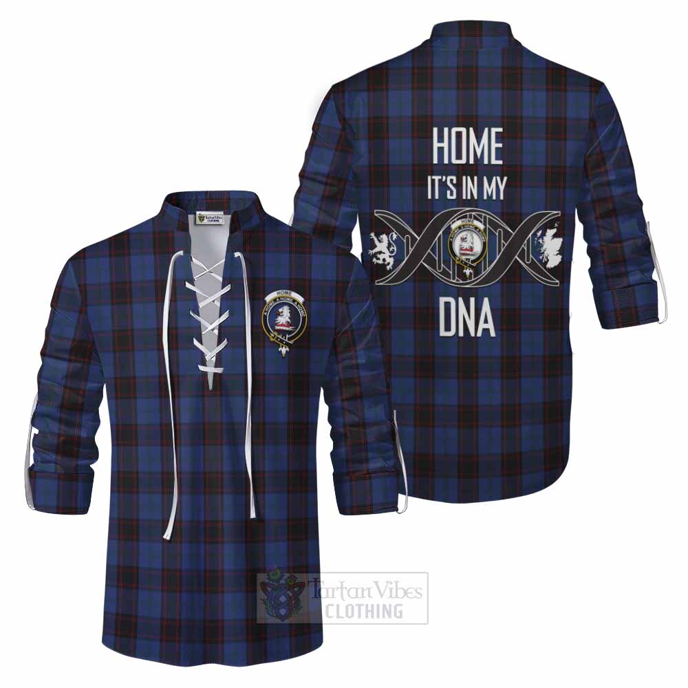 Tartan Vibes Clothing Home (Hume) Tartan Ghillie Kilt Shirt with Family Crest DNA In Me Style