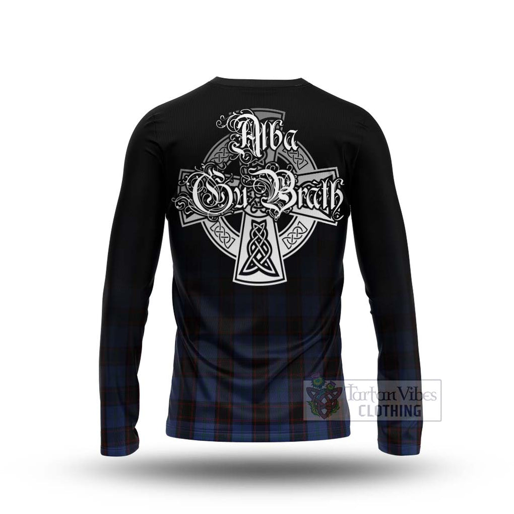 Tartan Vibes Clothing Home (Hume) Tartan Long Sleeve T-Shirt Featuring Alba Gu Brath Family Crest Celtic Inspired