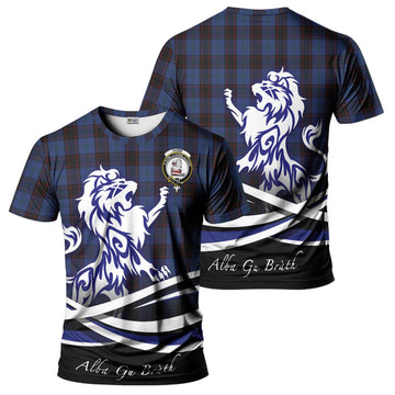 Home Tartan T-Shirt with Alba Gu Brath Regal Lion Emblem