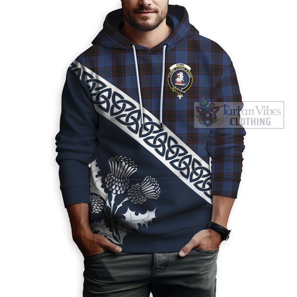 Tartan Vibes Clothing Home (Hume) Tartan Hoodie Featuring Thistle and Scotland Map