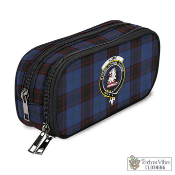 Home (Hume) Tartan Pen and Pencil Case with Family Crest