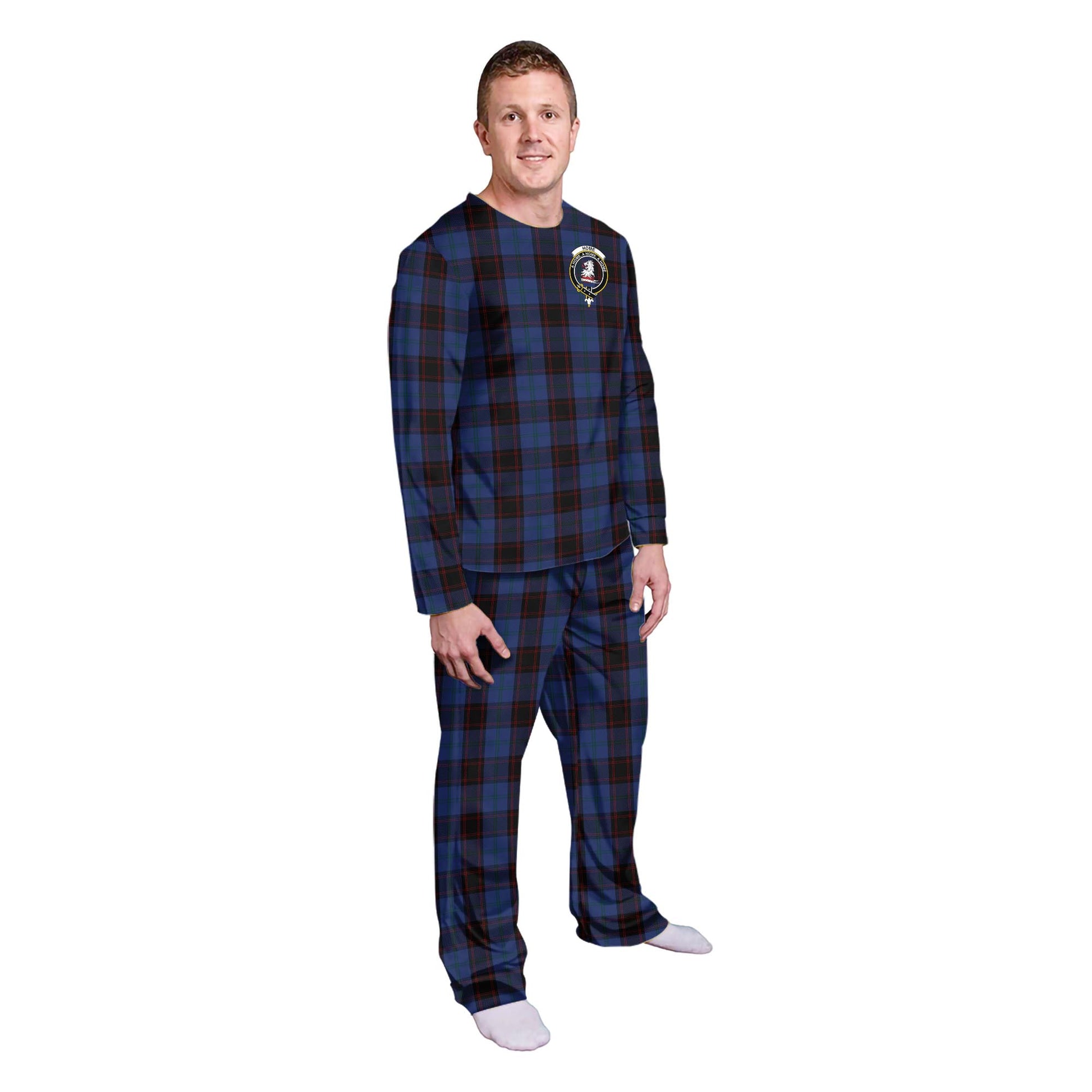 Home (Hume) Tartan Pajamas Family Set with Family Crest - Tartan Vibes Clothing