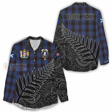 Home (Hume) Crest Tartan Women's Casual Shirt with New Zealand Silver Fern Half Style