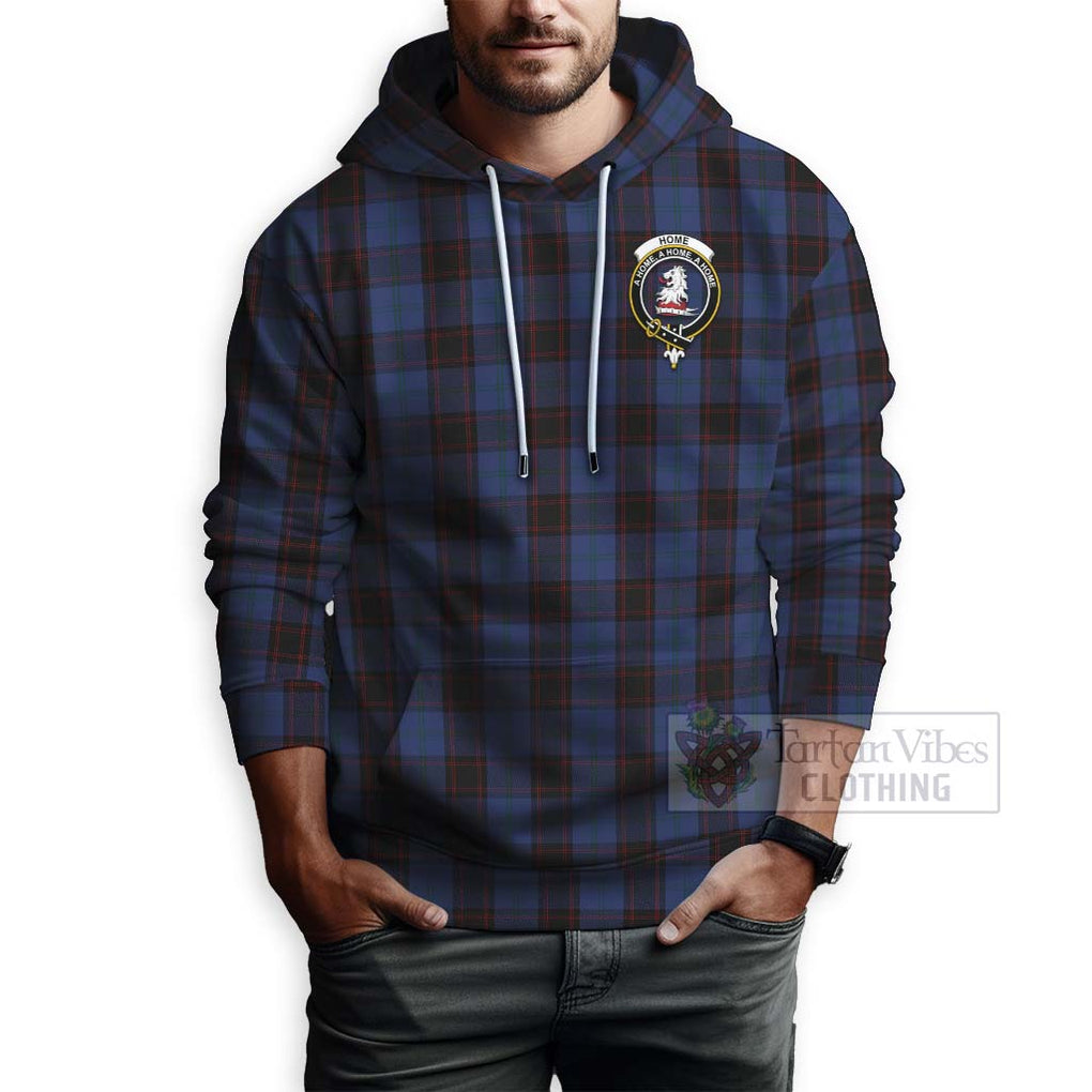 Tartan Vibes Clothing Home (Hume) Tartan Hoodie with Family Crest and Bearded Skull Holding Bottles of Whiskey