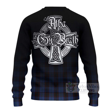 Home (Hume) Tartan Ugly Sweater Featuring Alba Gu Brath Family Crest Celtic Inspired