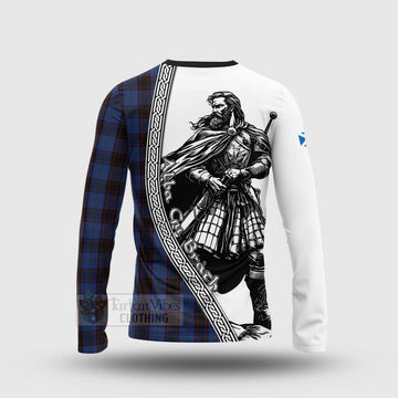 Home (Hume) Tartan Clan Crest Long Sleeve T-Shirt with Highlander Warrior Celtic Style