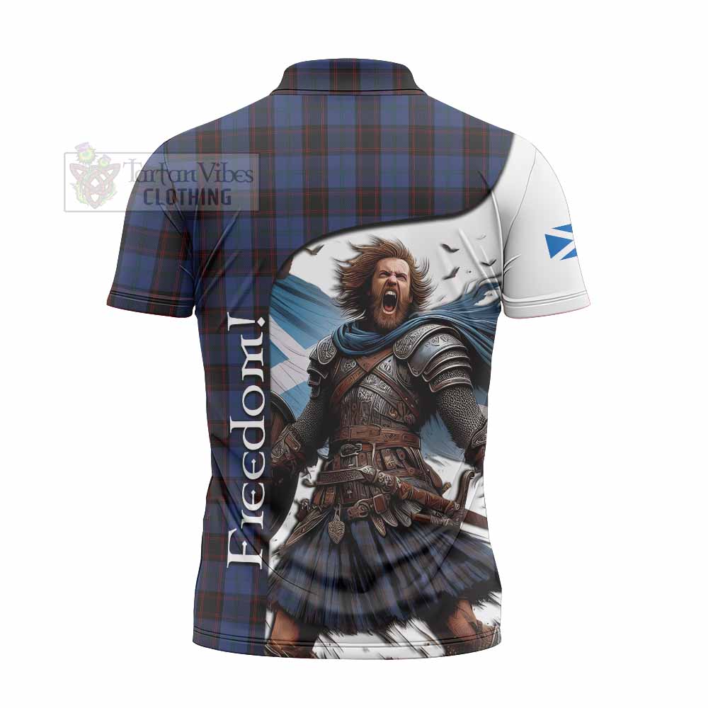 Tartan Vibes Clothing Home (Hume) Crest Tartan Zipper Polo Shirt Inspired by the Freedom of Scottish Warrior