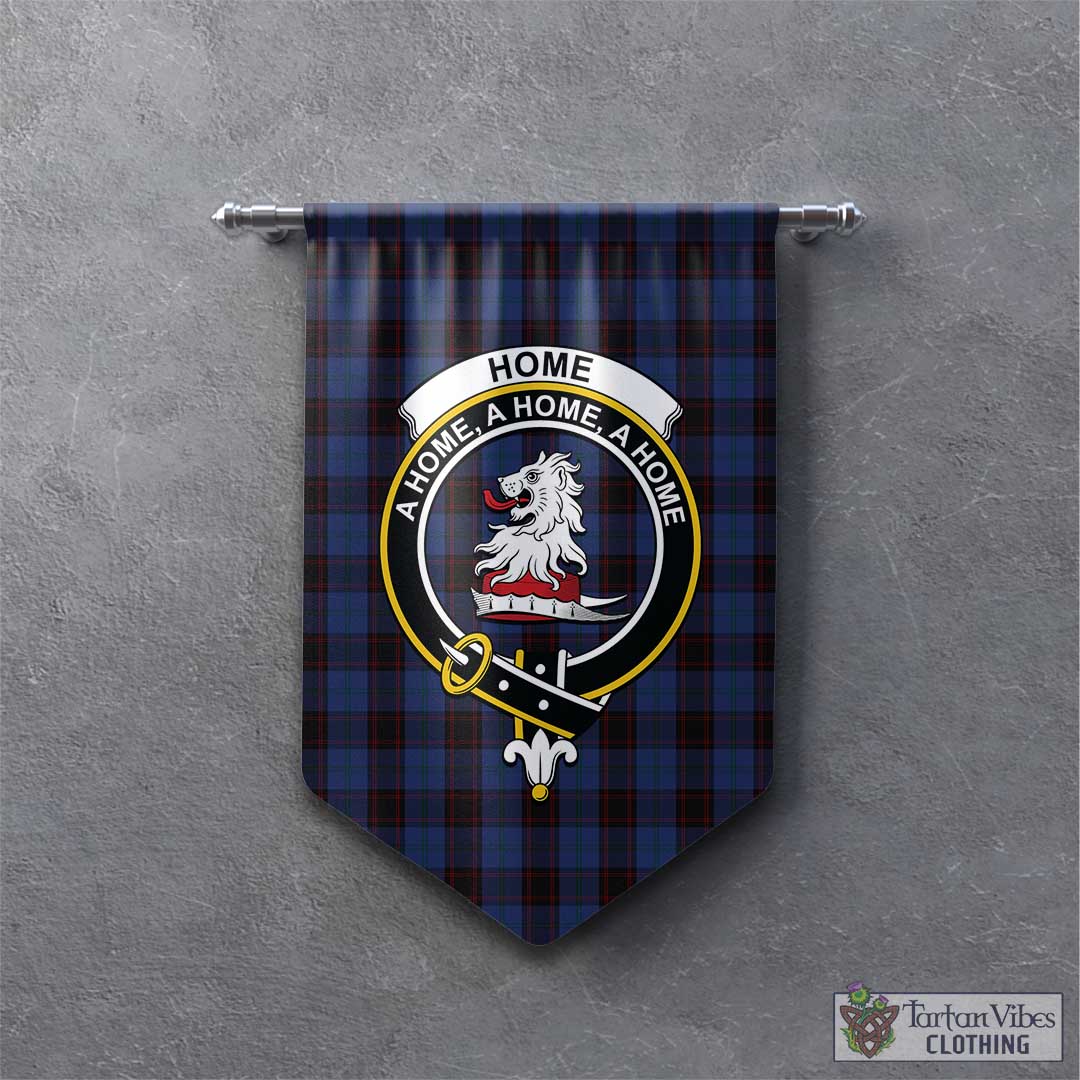 Tartan Vibes Clothing Home (Hume) Tartan Gonfalon, Tartan Banner with Family Crest