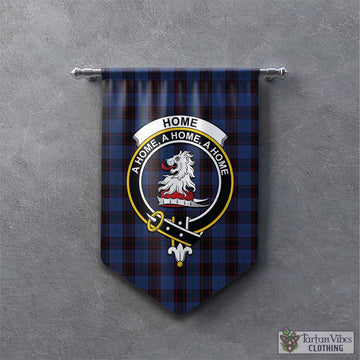 Home (Hume) Tartan Gonfalon, Tartan Banner with Family Crest