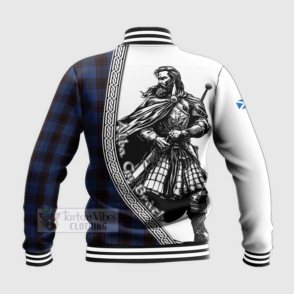 Tartan Vibes Clothing Home (Hume) Tartan Clan Crest Baseball Jacket with Highlander Warrior Celtic Style