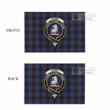 Home (Hume) Tartan House Flag with Family Crest