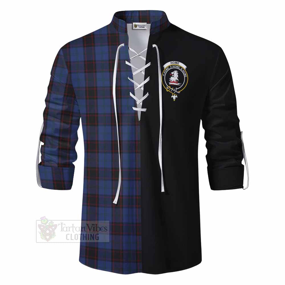 Tartan Vibes Clothing Home (Hume) Tartan Ghillie Kilt Shirt with Family Crest and Half Of Me Style