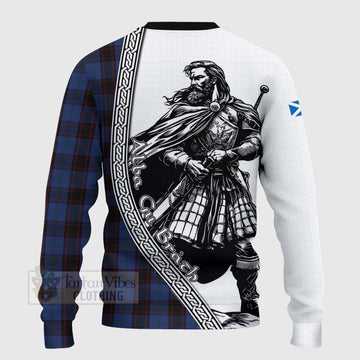 Home (Hume) Tartan Clan Crest Knitted Sweater with Highlander Warrior Celtic Style