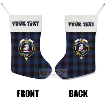 Home (Hume) Tartan Family Crest Christmas Stocking with Personalized Text