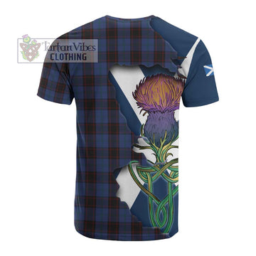 Home (Hume) Tartan Family Crest Cotton T-shirt Scottish Thistle Celtic Inspired - Tartan Vibes Clothing