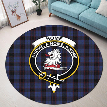 Home Tartan Round Rug with Family Crest