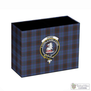 Home (Hume) Tartan Pen Holder with Family Crest