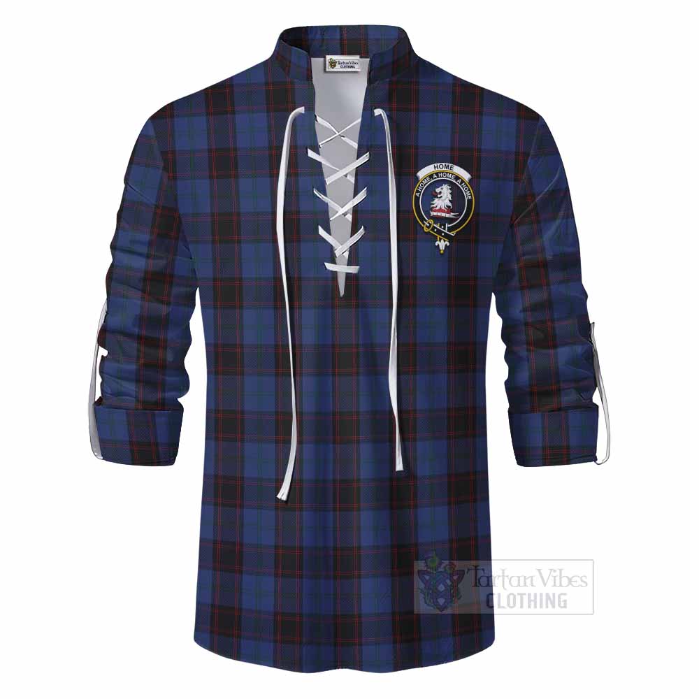 Tartan Vibes Clothing Home (Hume) Tartan Ghillie Kilt Shirt with Family Crest DNA In Me Style