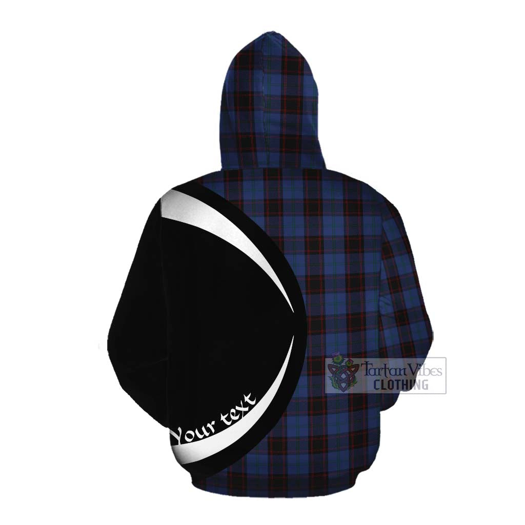 Tartan Vibes Clothing Home (Hume) Tartan Cotton Hoodie with Family Crest Circle Style