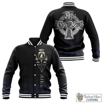 Home (Hume) Tartan Baseball Jacket Featuring Alba Gu Brath Family Crest Celtic Inspired