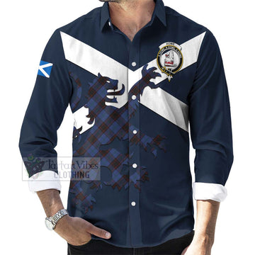 Home (Hume) Tartan Lion Rampant Long Sleeve Button Shirt Proudly Display Your Heritage with Alba Gu Brath and Clan Name