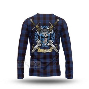 Home (Hume) Tartan Long Sleeve T-Shirt with Family Crest Celtic Skull Style