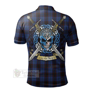 Home (Hume) Tartan Polo Shirt with Family Crest Celtic Skull Style