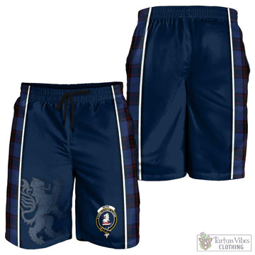 Home (Hume) Tartan Men's Shorts with Family Crest and Lion Rampant Vibes Sport Style