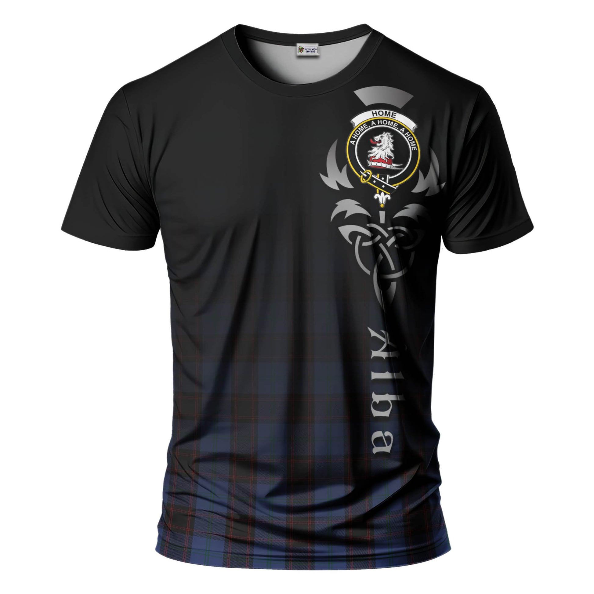 Tartan Vibes Clothing Home (Hume) Tartan T-Shirt Featuring Alba Gu Brath Family Crest Celtic Inspired