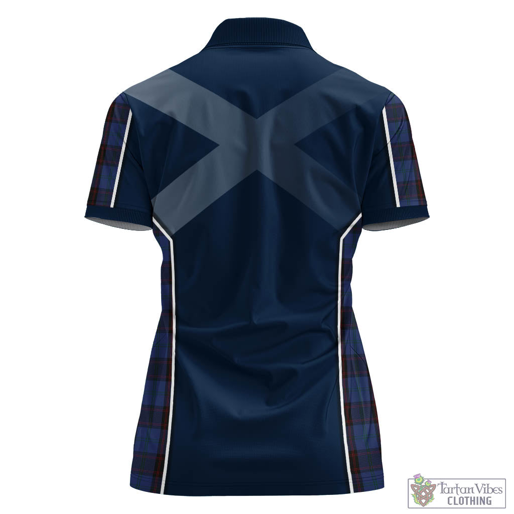 Home (Hume) Tartan Women's Polo Shirt with Family Crest and Lion Rampant Vibes Sport Style - Tartan Vibes Clothing