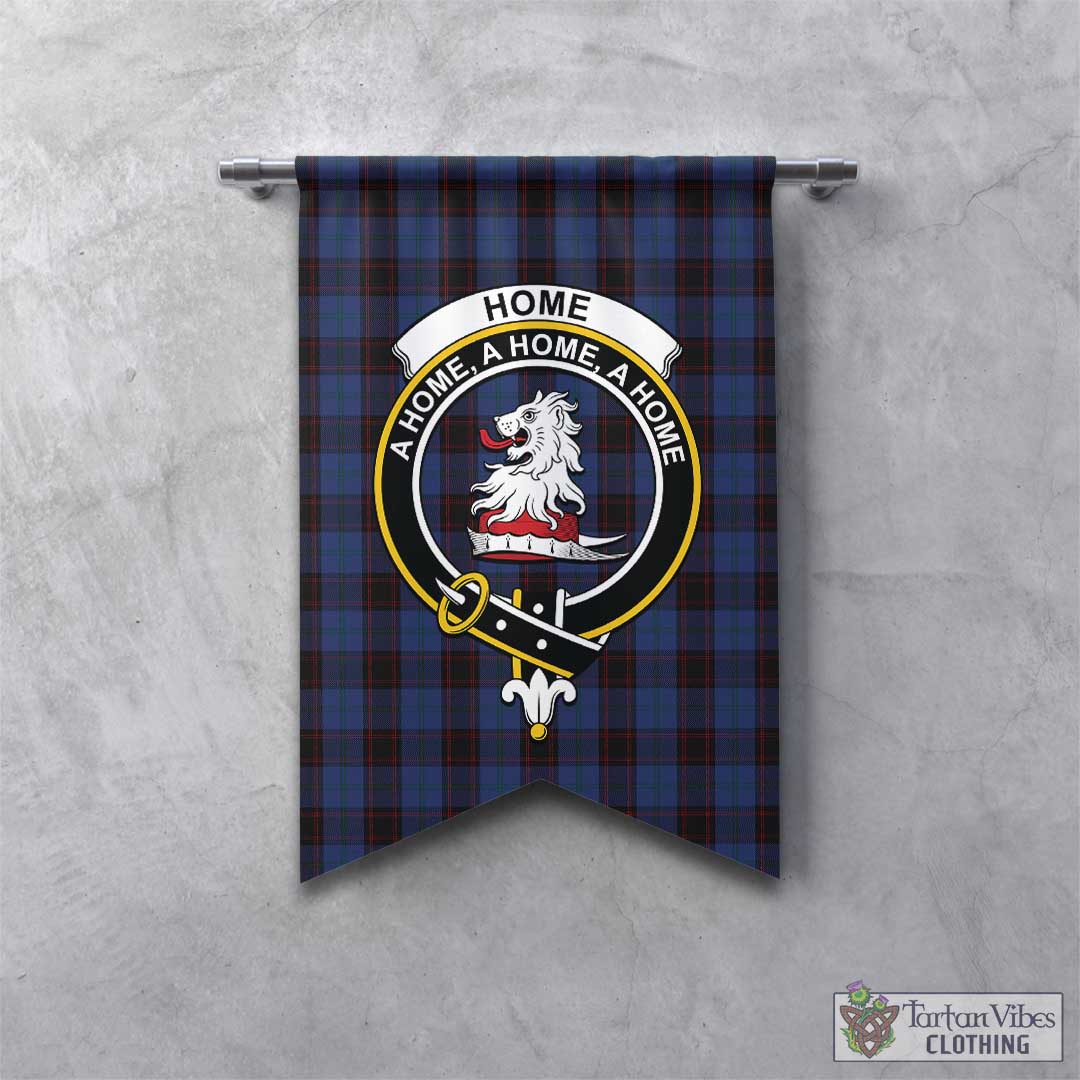 Tartan Vibes Clothing Home (Hume) Tartan Gonfalon, Tartan Banner with Family Crest