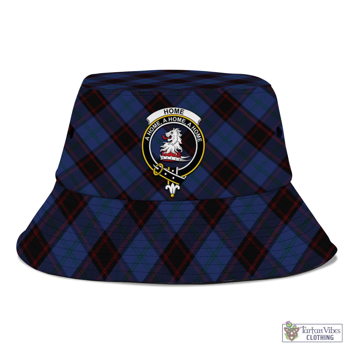 Tartan Vibes Clothing Home (Hume) Tartan Bucket Hat with Family Crest