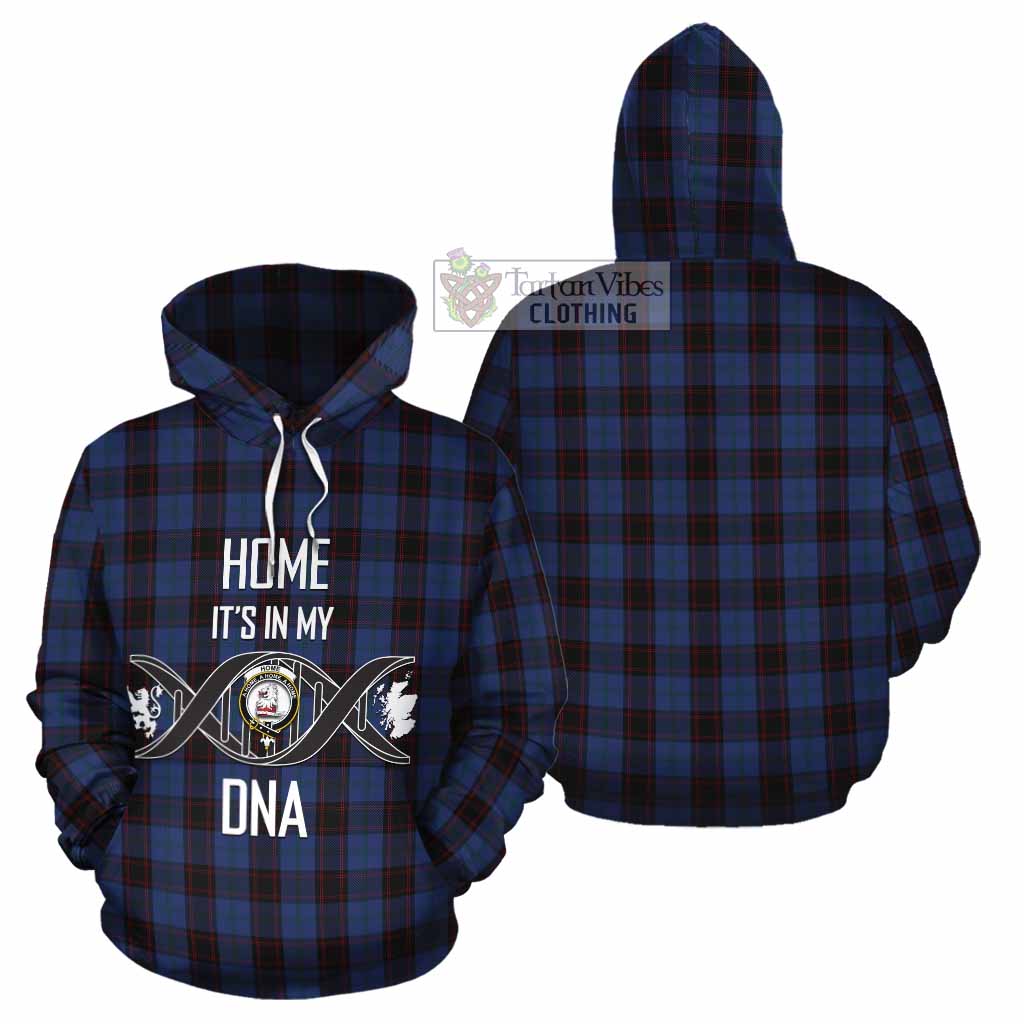 Tartan Vibes Clothing Home (Hume) Tartan Cotton Hoodie with Family Crest DNA In Me Style