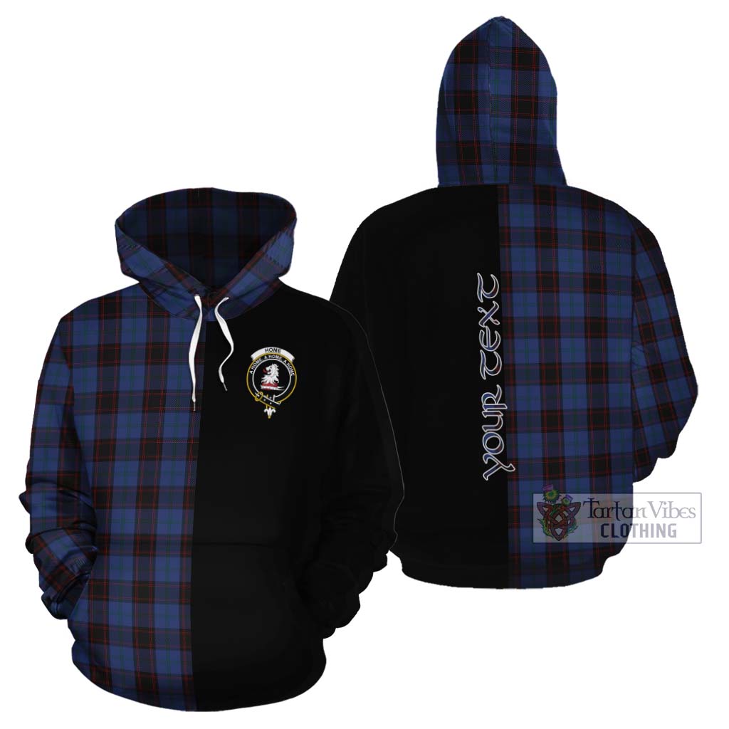 Tartan Vibes Clothing Home (Hume) Tartan Cotton Hoodie with Family Crest and Half Of Me Style