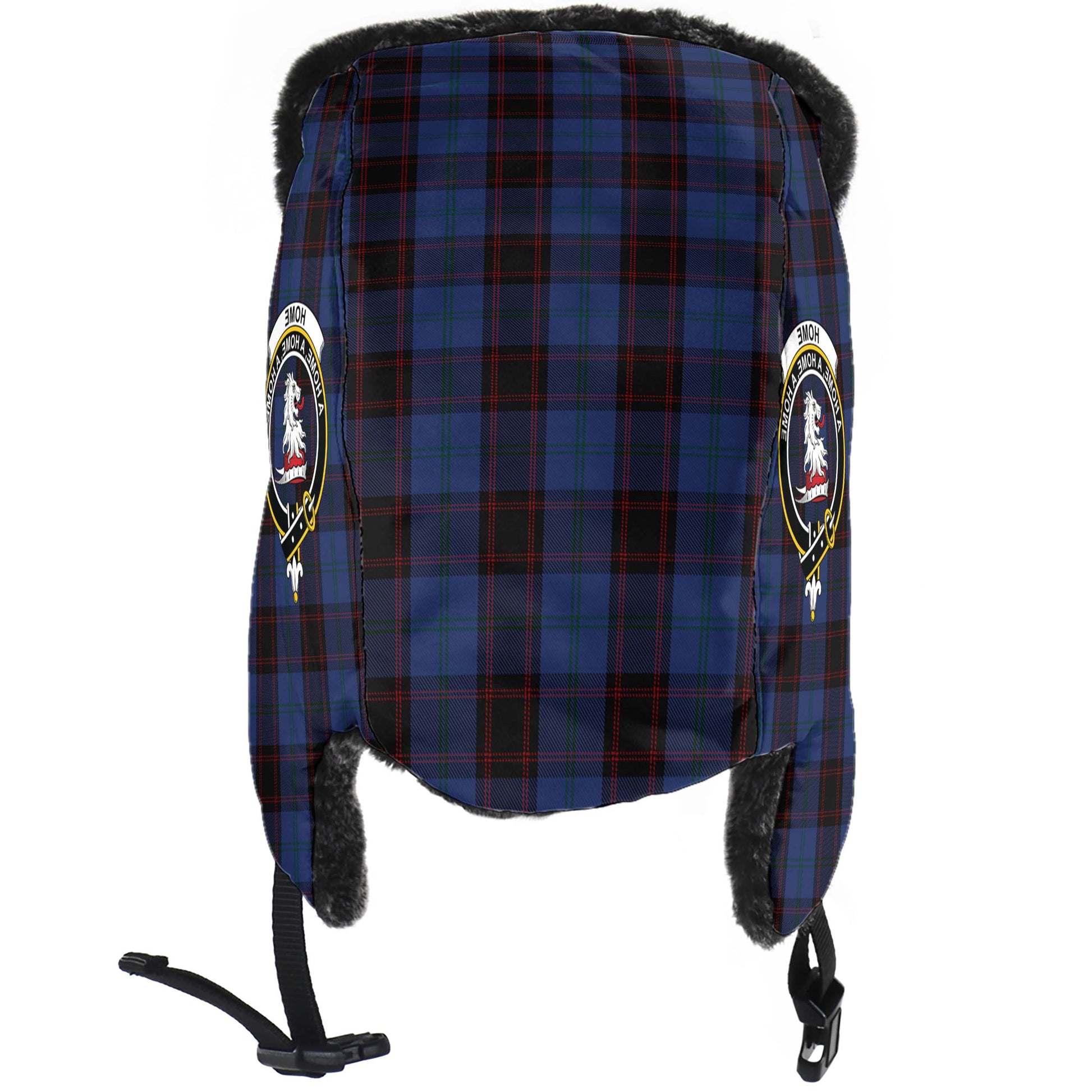 Home (Hume) Tartan Winter Trapper Hat with Family Crest - Tartanvibesclothing