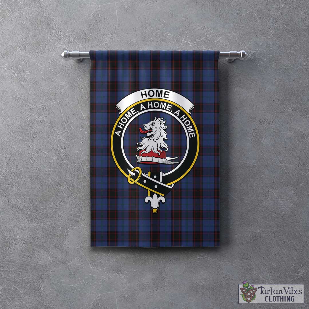 Tartan Vibes Clothing Home (Hume) Tartan Gonfalon, Tartan Banner with Family Crest