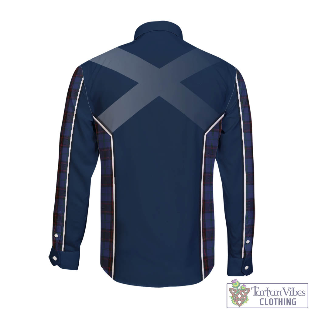 Tartan Vibes Clothing Home (Hume) Tartan Long Sleeve Button Up Shirt with Family Crest and Lion Rampant Vibes Sport Style