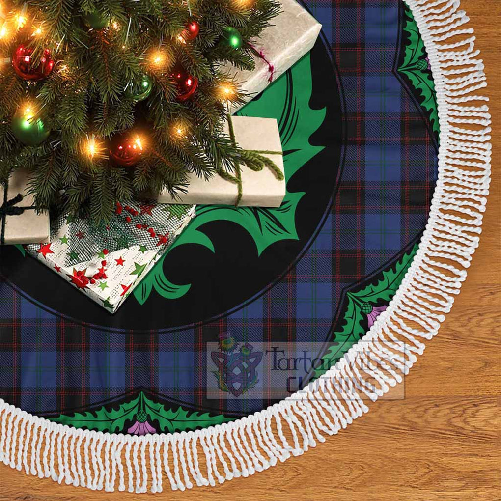 Tartan Vibes Clothing Home (Hume) Tartan Christmas Tree Skirt Scottish Thistle Style