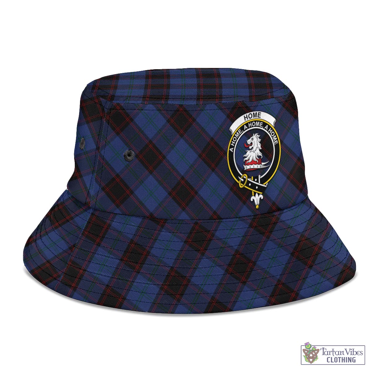 Tartan Vibes Clothing Home (Hume) Tartan Bucket Hat with Family Crest