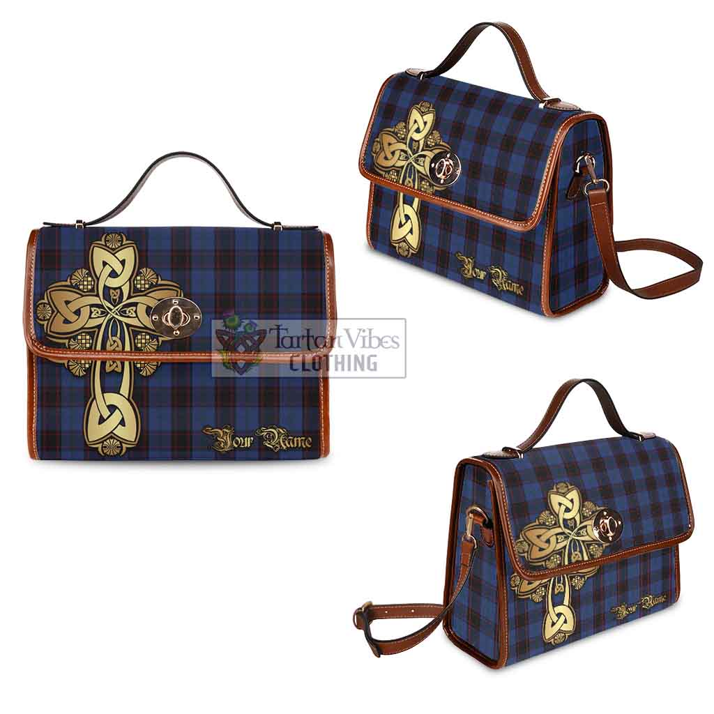 Tartan Vibes Clothing Home (Hume) Tartan Waterproof Canvas Bag Golden Thistle Celtic Cross Style