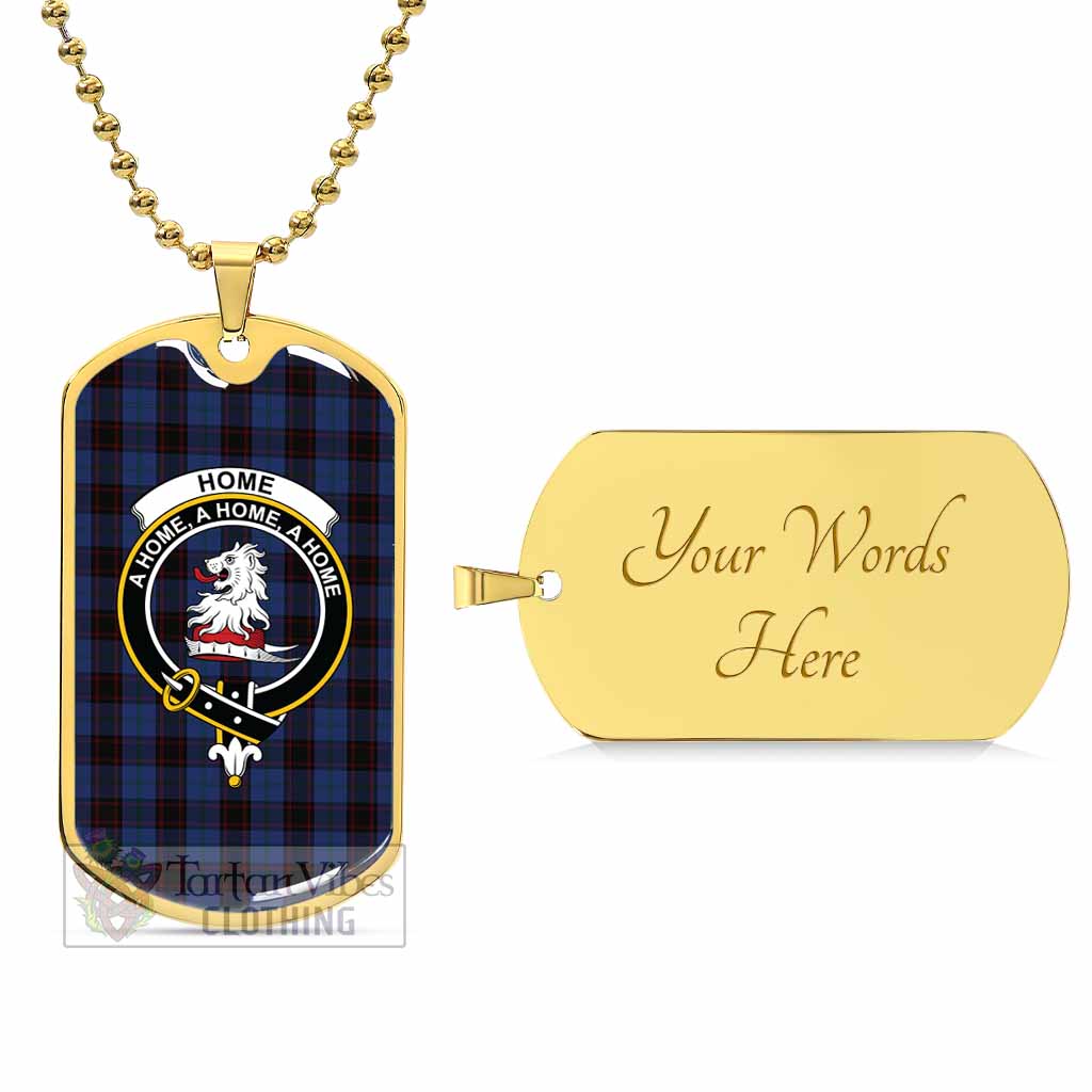 Tartan Vibes Clothing Home (Hume) Tartan Dog Tag Necklace with Family Crest