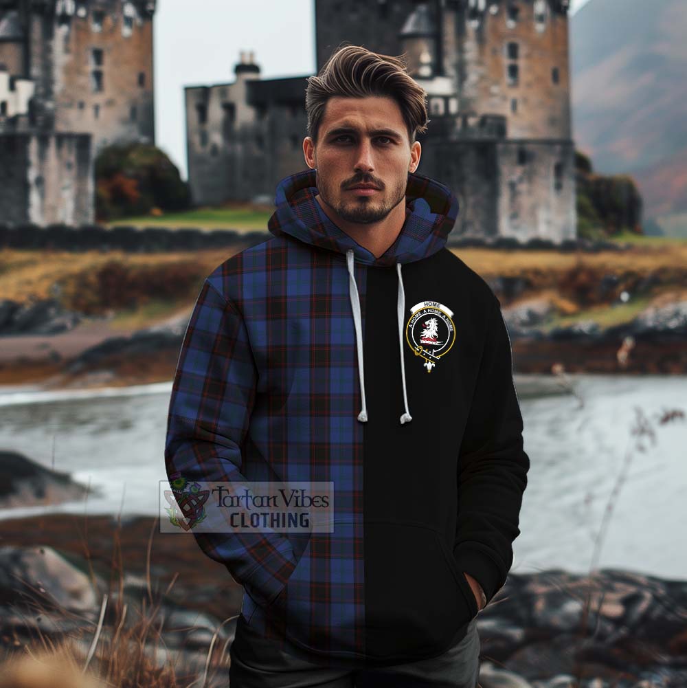 Tartan Vibes Clothing Home (Hume) Tartan Cotton Hoodie with Family Crest and Half Of Me Style