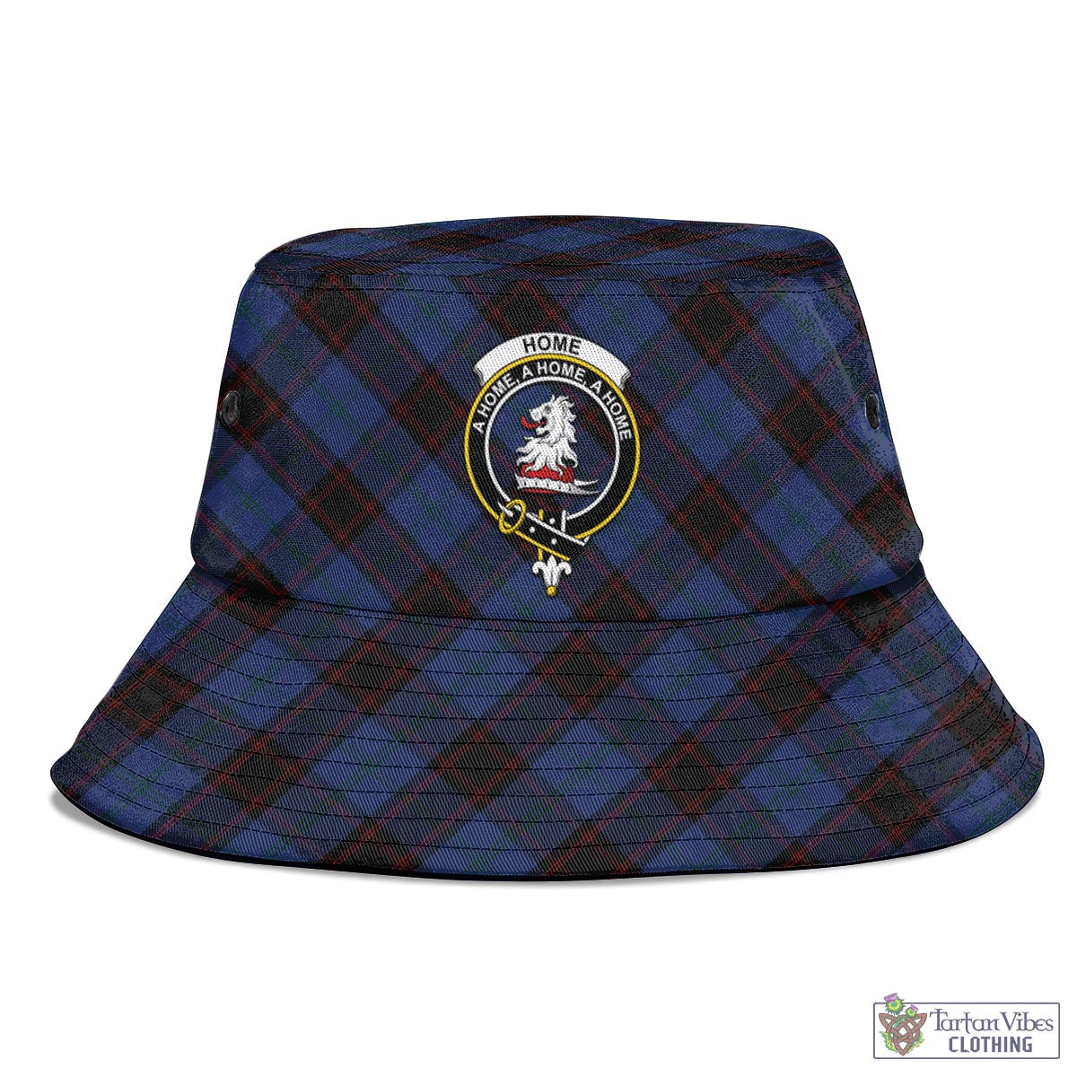 Tartan Vibes Clothing Home (Hume) Tartan Bucket Hat with Family Crest